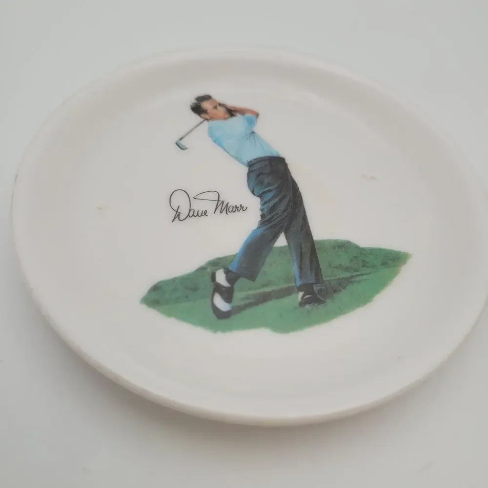 Golf Coaster Set White Small Plates Putting Golfer Country Club Decor Wilson
